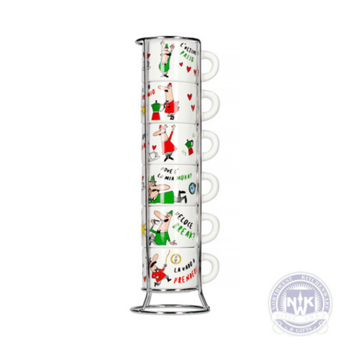 Bialetti Impilabili 6 Espresso Cups with Stand